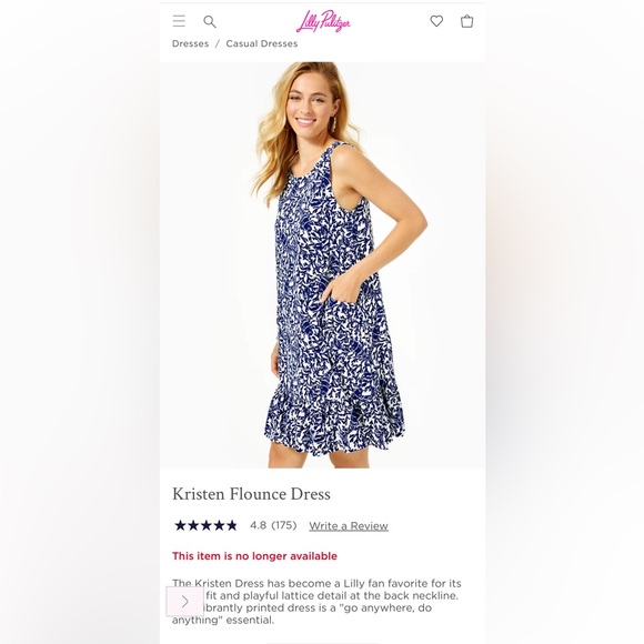 NWT Lilly Pulitzer Kristen Flounce Dress XL - Picture 1 of 5